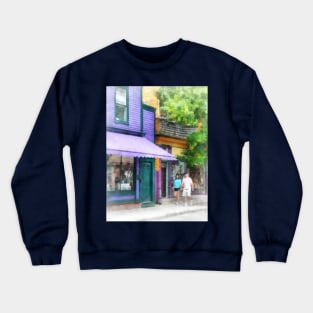 Newport RI - Strolling Down Thames Street Crewneck Sweatshirt